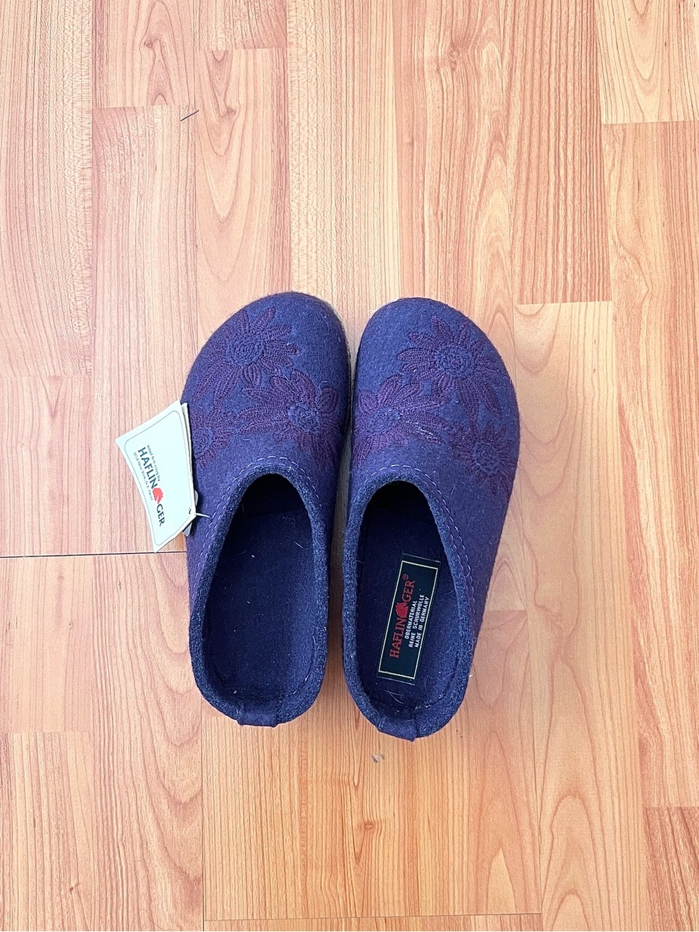 NWT Haflinger Embroidered Wool Felt Clogs